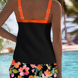 Julia - Conjunto de Tankini Elegante de Dos Piezas