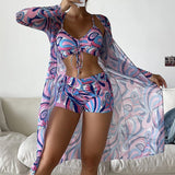 Alba - Conjunto de bikini de 3 piezas con estampado