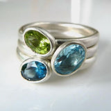 Anillo de Plata Vintage con Zirconio Ovalado