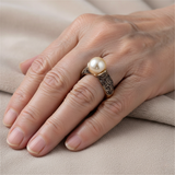 Anillo Vintage de Oro con Perla