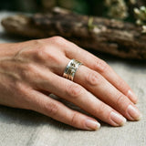 Anillo Vintage de Oro con Capas en Plata