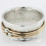 Anillo Vintage de Oro con Capas en Plata