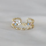 Anillo Vintage con Flor en Oro