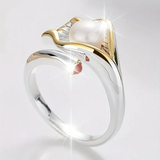 Anillo Vintage en Oro y Plata con Margaritas