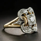 Anillo de Oro Vintage con Circonitas