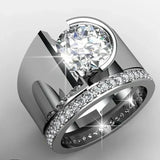 anillo de plata vintage con zirconia brillante