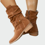Eva - Botas Casuales de Gamuza Suave Con Detalle Moderno