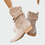 Eva - Botas Casuales de Gamuza Suave Con Detalle Moderno