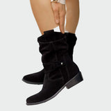 Eva - Botas Casuales de Gamuza Suave Con Detalle Moderno