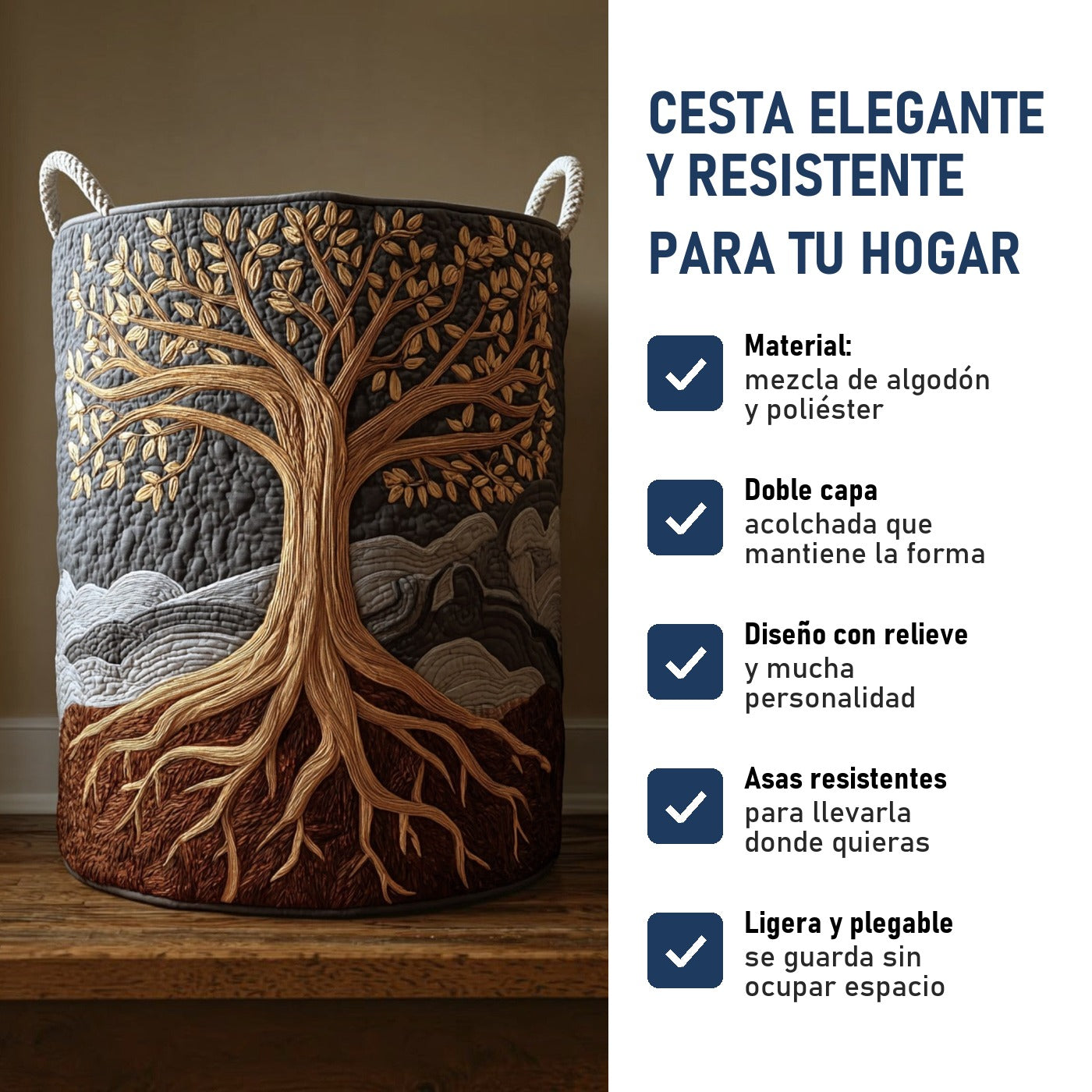 Árbol de la Vida: cesta elegante y resistente, características