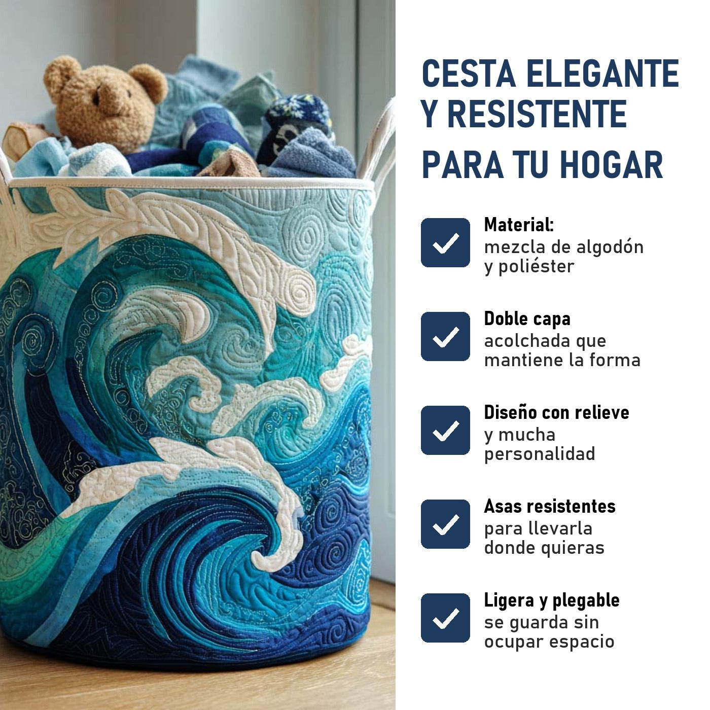 Espuma de Mar: cesta elegante y resistente, características