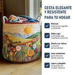 Amanecer Dorado: cesta elegante y resistente, características