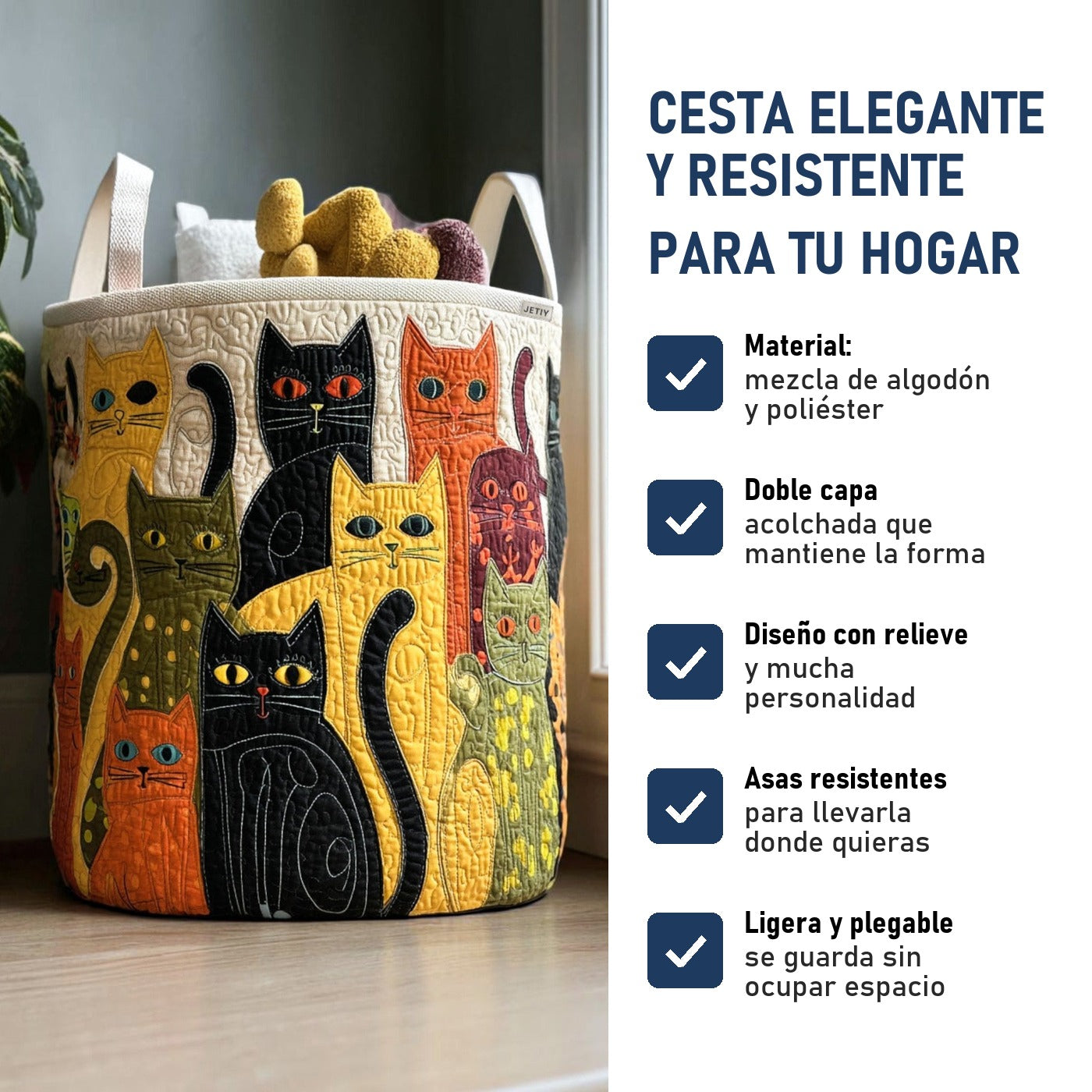 Carnaval de Gatos: cesta elegante y resistente, características