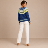 Alba – Cárdigan de Punto Azul con Canesú Lima - espalda