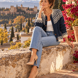 Nieves – Cárdigan de Punto Azul Marino con Copos - en Granada 3