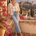 Rosa – Cárdigan de Punto con Rosas - en Granada 2