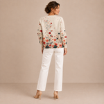 Lucía – Cárdigan de Punto con Flores Silvestres - espalda