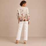 Lucía – Cárdigan de Punto con Flores Silvestres - espalda