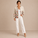 Lucía – Cárdigan de Punto con Flores Silvestres - frente