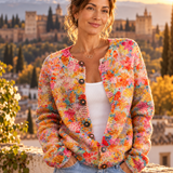 Macarena – Cárdigan de Punto Floral Multicolor - multicolor floral retrato alhambra