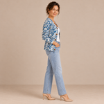 Triana – Cárdigan de Punto Azul y Blanco - perfil