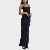 Flora - Vestido de Satén Con Top Incorporado