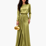 Anabel | Vestido Maxi de Satén Drapeado
