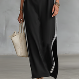 Vestido Maxi de Sudadera con Cuello de Botón