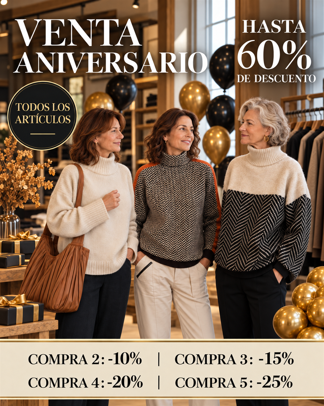 Venta aniversario: hasta 60% de descuento en cárdigans de invierno