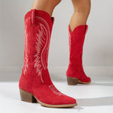 Valentina - Botas Vaqueras Con Tacón Bloque Estable Y Cómodo