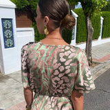 Jara | Vestido Midi Estampado en Tonos Cobre
