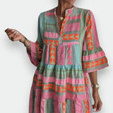 Juliane – Vestido Boho de Swing con Detalles de Volantes